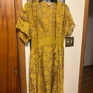 Cato Mustard Yellow Lace Top